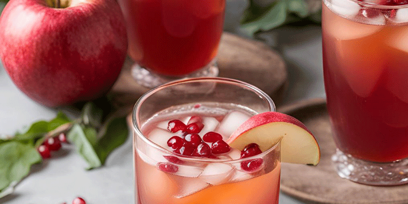 Spiced Cider and Pomegranate Mocktail