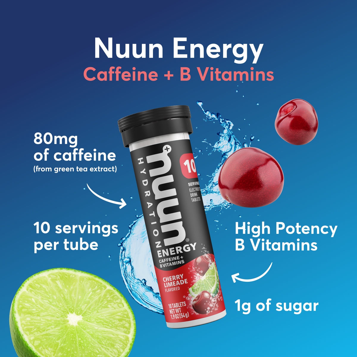 Nuun Sport 8 Pack + Caffeine - Complete Hydration for Recovery