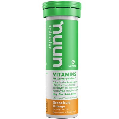 A tube of Nuun Vitamins Grapefruit Orange.