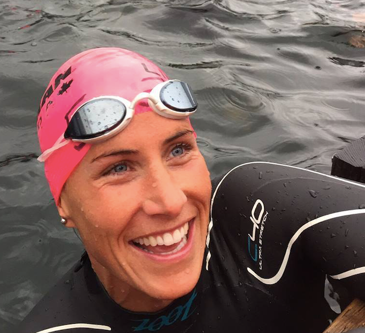 Steph Corker out in open water for a training swim