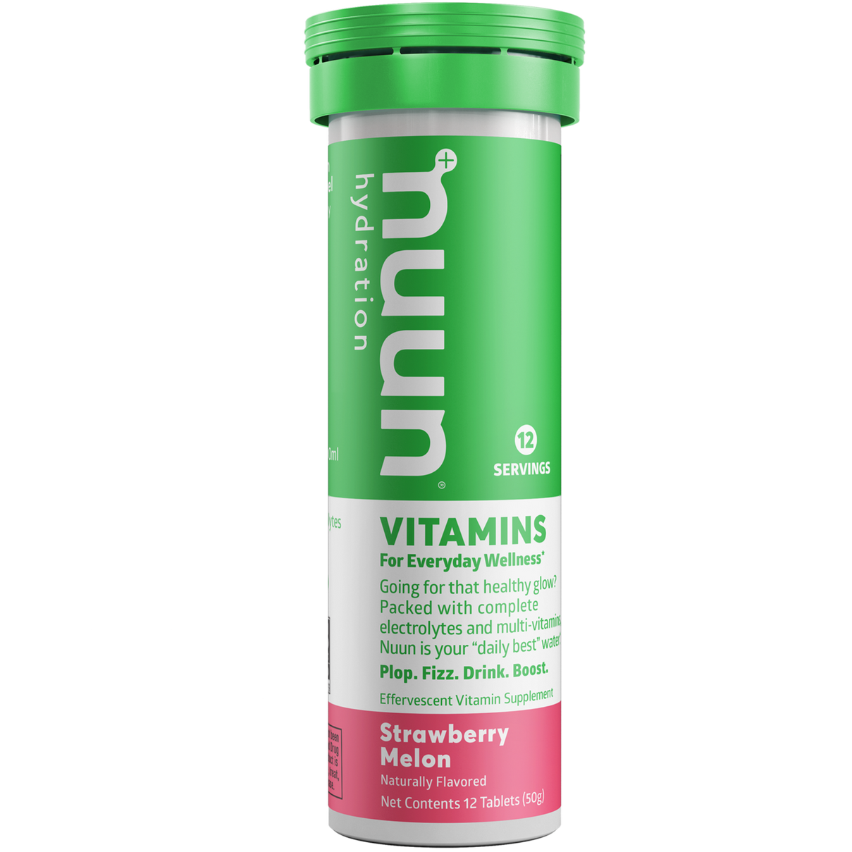 A tube of Nuun Vitamins Strawberry Melon.