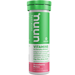 A tube of Nuun Vitamins Strawberry Melon.