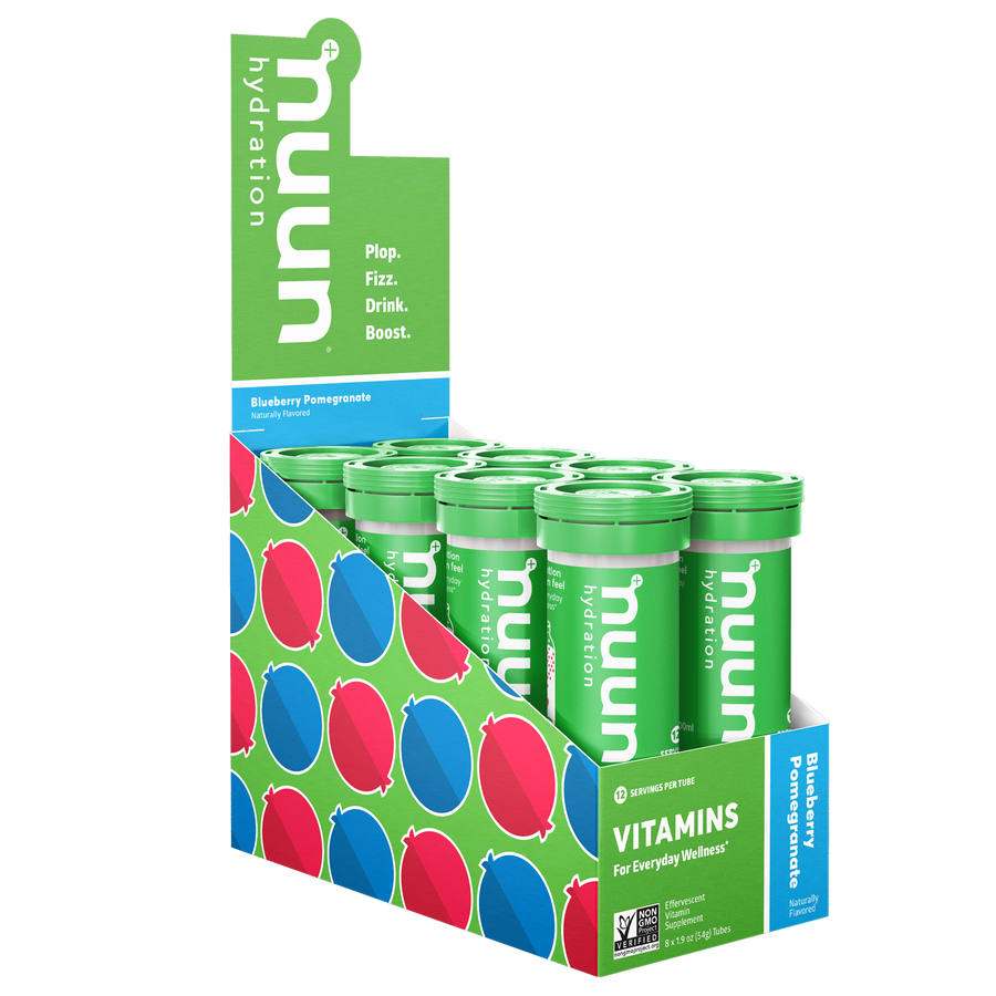 8 tubes of Nuun Vitamins Blueberry Pomegranate.